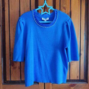 Nanette Lepore Blue Crew Neck Sweater